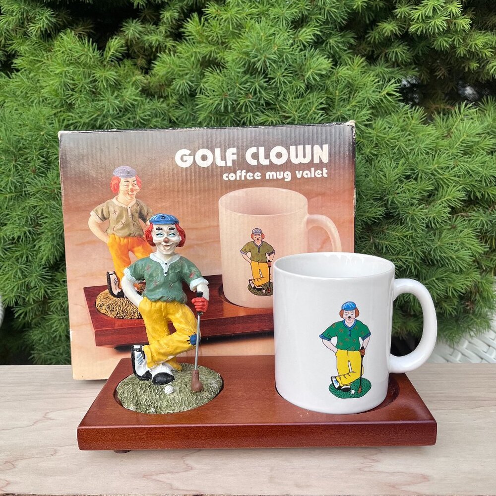 VTG Golf Clown Coffee Mug Valet Collectable
